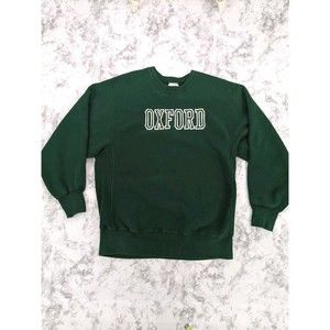 Vintage Oxford University Size Large L Sweatshirt Green Screen Stars